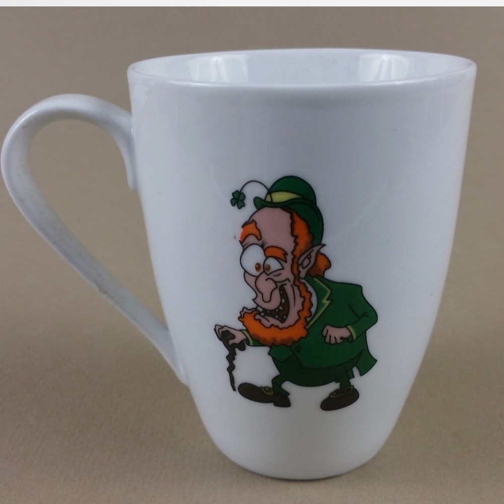 blarney irish coffee mug cup leprechaun shamrock porcelain (set of 4) - Picture 6 of 10